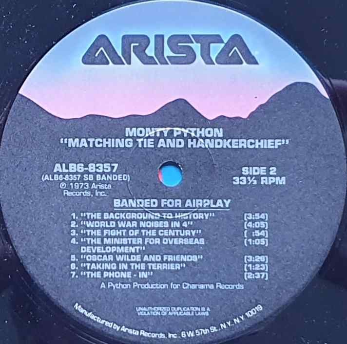ALB6 - 8357 Matching tie and handkerchief Monty Python from the BBC records and Tapes library Label